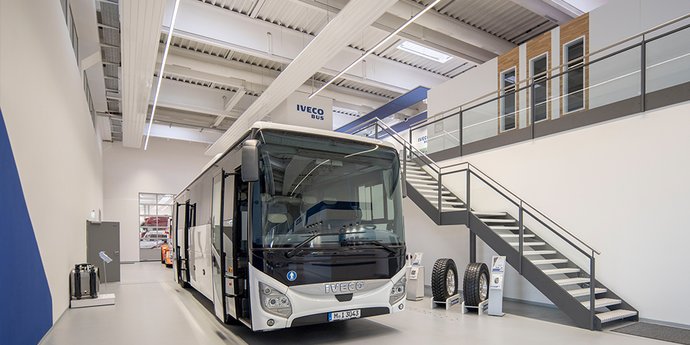 Bus-Ausstellung im IVECO Bus Design Center in Ulm